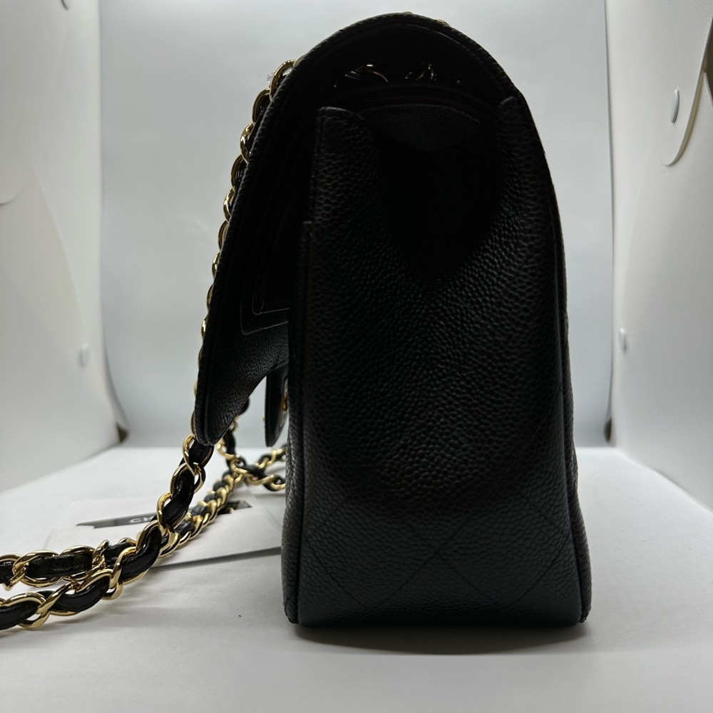 Chanel Classic Flap in caviar gold hardware. Color: Black - Picture 8 of 13